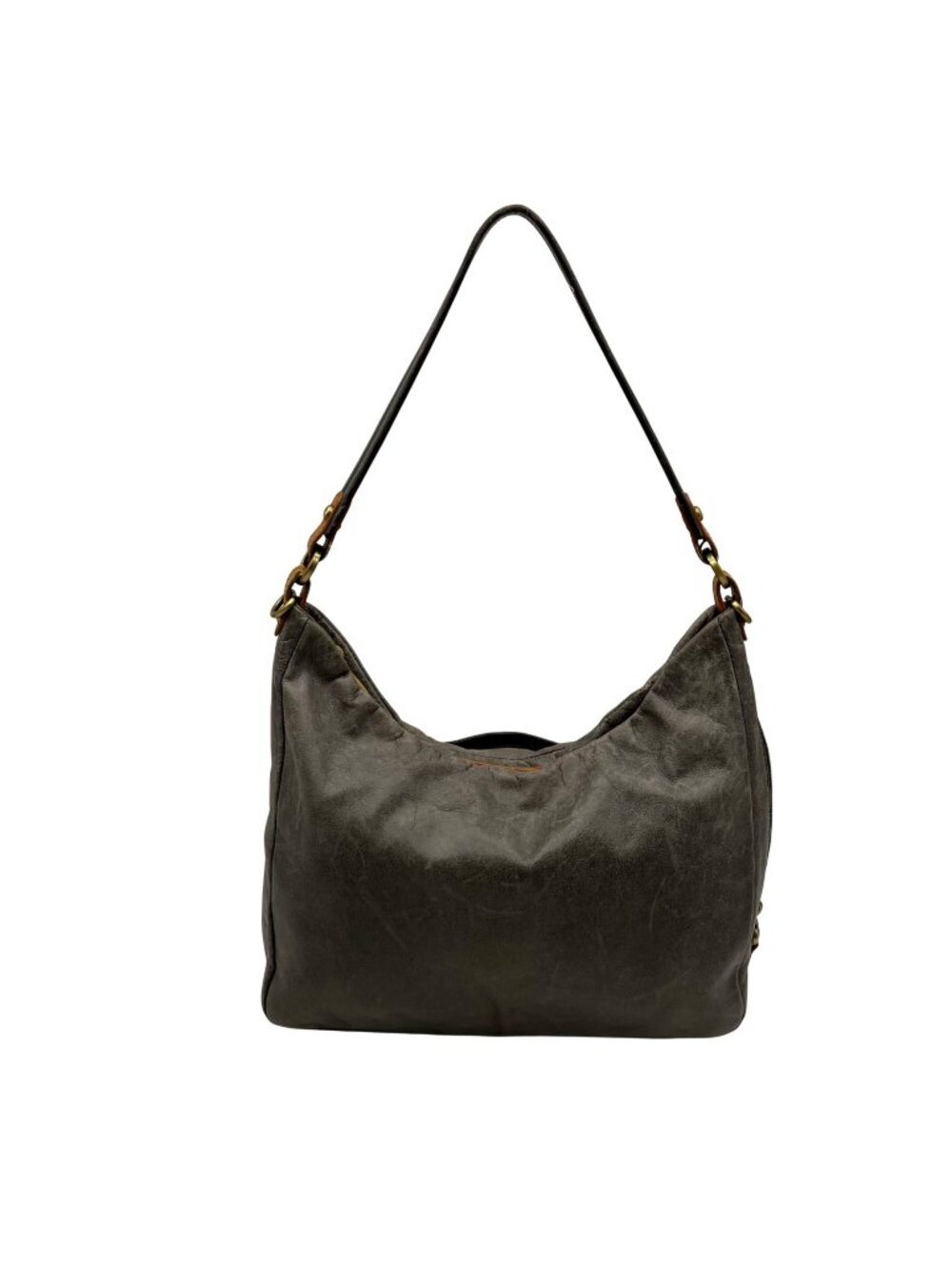 Hobo Grey Leather Shoulder Bag